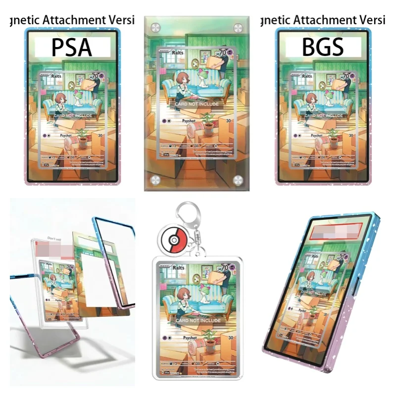 Étui de protection en acrylique recyclable pour porte-clés, avec affichage artistique pour Pokémon Paldea Evolved Ralts, idéal pour les fans d'anime et comme cadeau