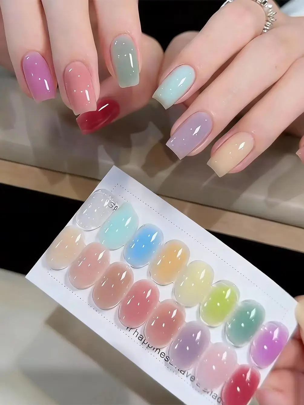 2026 Beliebter Icy Jelly Nagelgel-Lack, Makronen-Pastellfarbenes Transparentes Nagelgel, Cremige Textur, Aushärtbares UV-Gel für Nagelstudios – Detail 1