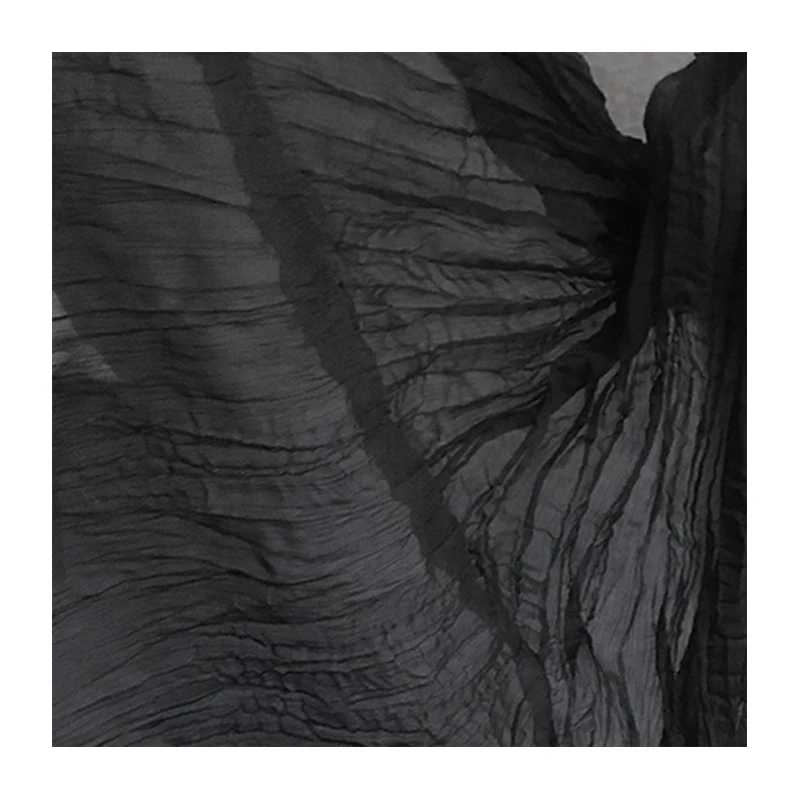 Black texture creates a silky smooth crepe fabric for summer fashion designers