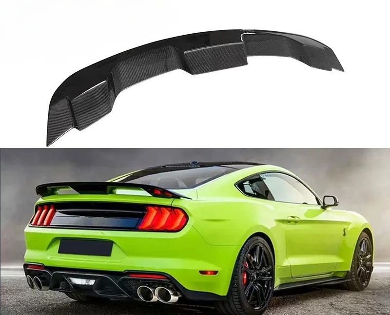 

Подходит для: 2015-2018 Ford Mustang, обновленный GT500, однослойный, хвостовое фиксированное крыло из углеродного волокна, автомобильные аксессуары, украшение