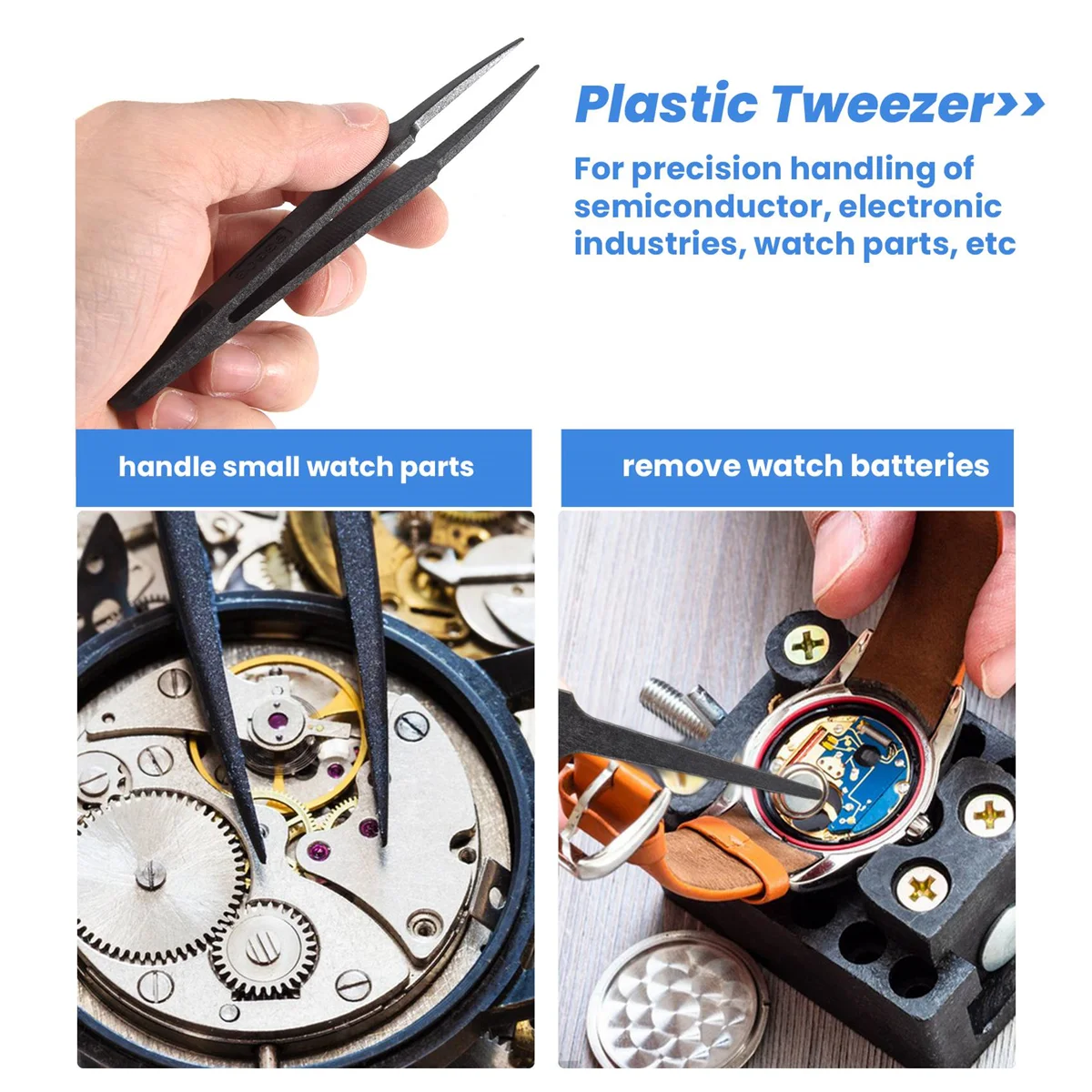 Zwart Plastic Antistatische Pincetherstelgereedschap