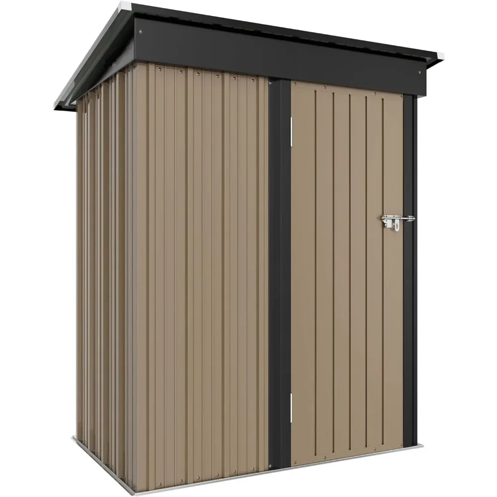 5 x 3 FT Shed Outdoor Storage Shed Metal Garden with Lockable Door Outside Waterproof Tool