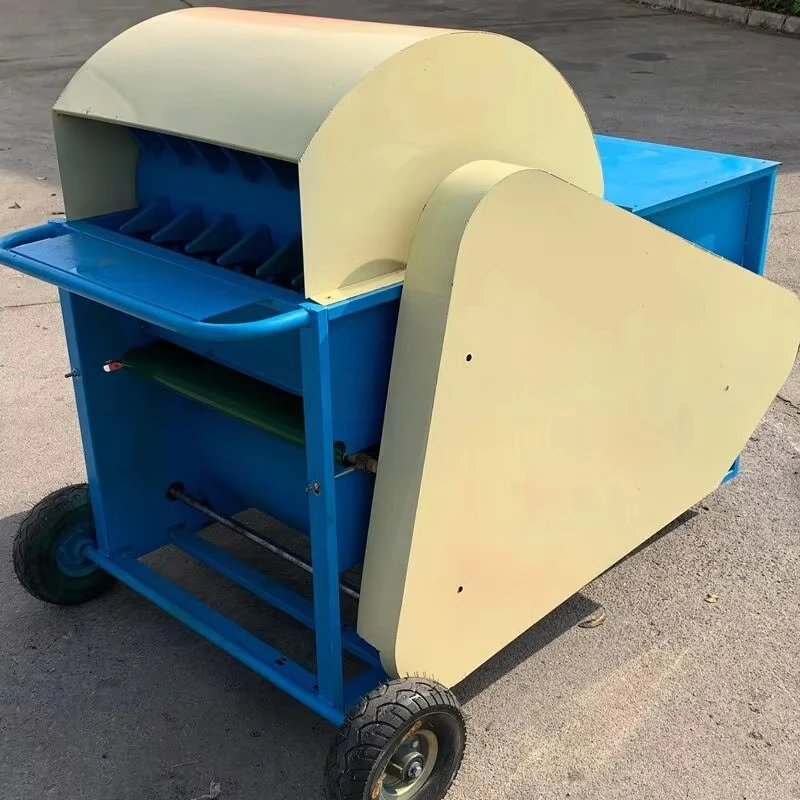 Green Soy Bean Pod Separator Harvester Japanese Edamame Picking Machine 500kg/h Gear Drive Motor Driven High Safety Low
