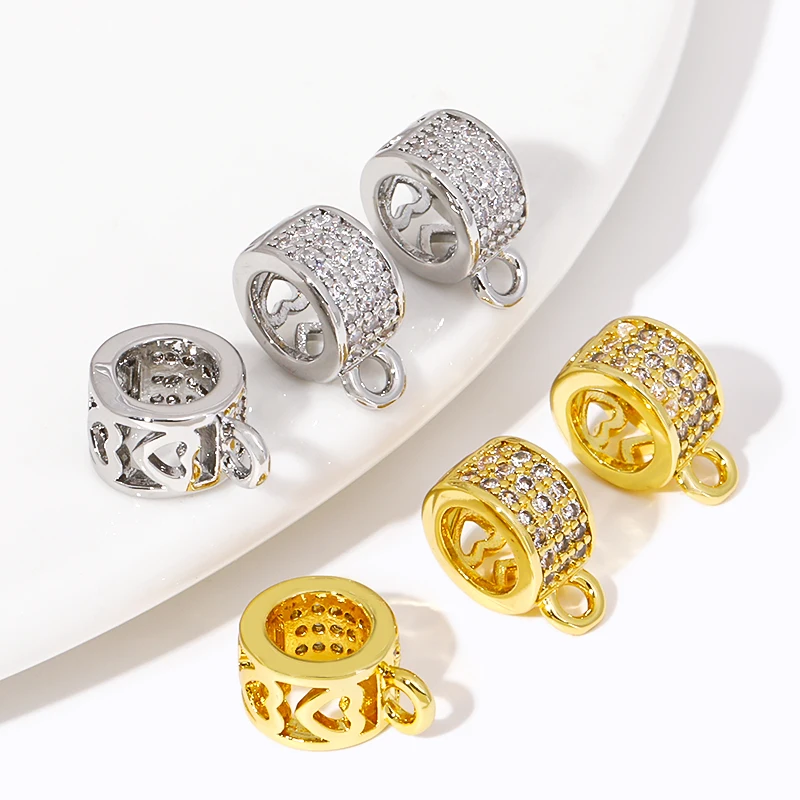 18K Gold Plated Pendants Charm Beads Bails For Jewelry,Pendant Connectors Bail For Bracelets Making DIY Accessories Findings