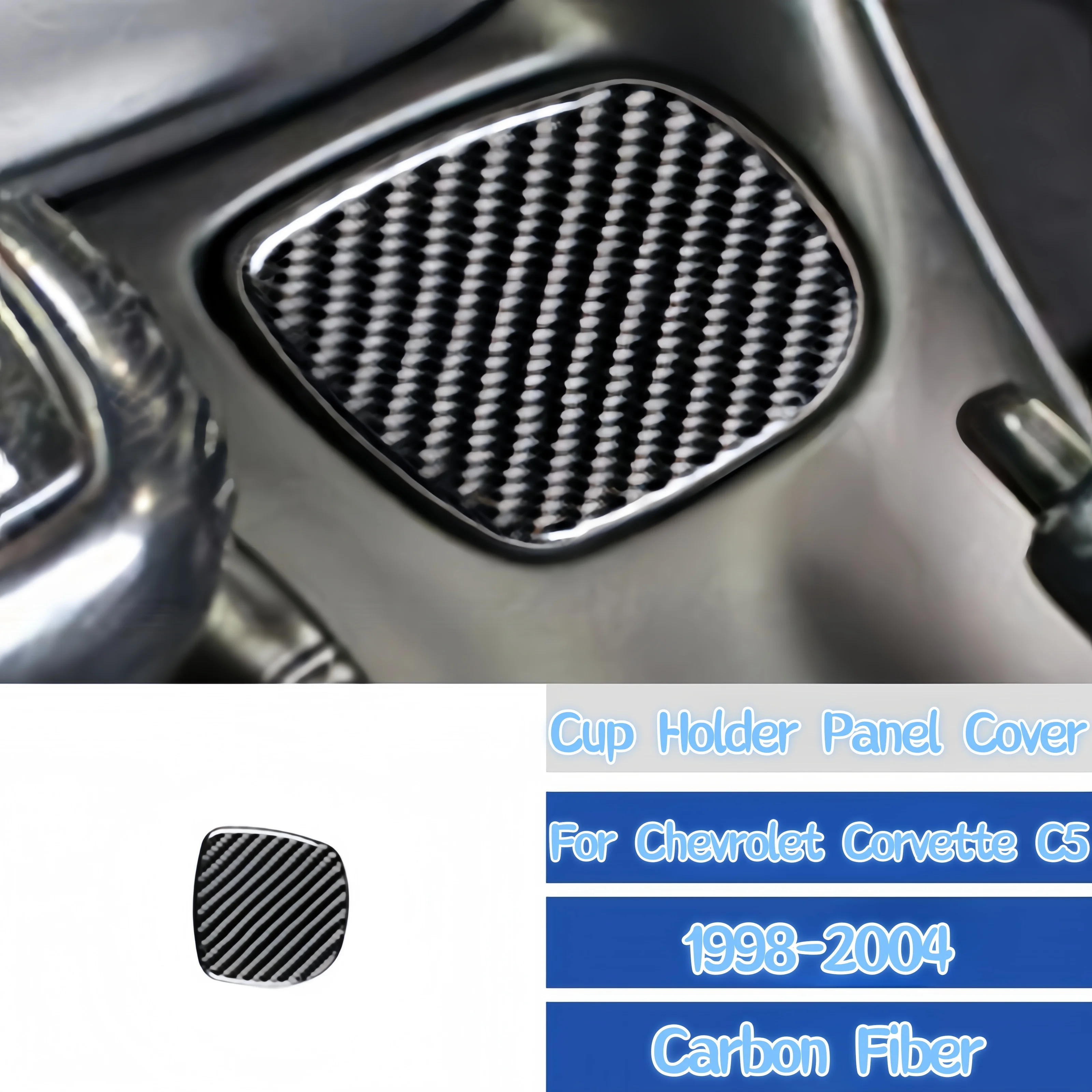

For Chevrolet Corvette C5 1998-2004 Car Accessories Carbon Fiber Interior Auto Water Cup Holder Panel Cover Decoration Sticker