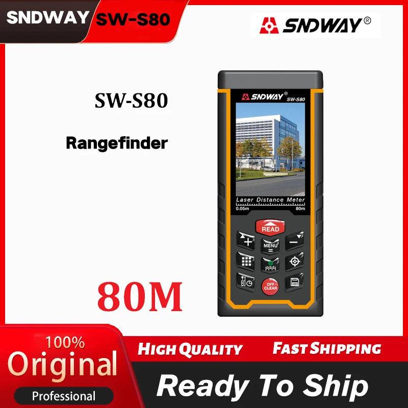 SNDWAY Laser Rangefinder Color LCD laser Distance Meter 120M 80M Range Finder Digital Angle Ruler Measuring  Camera Range Finder