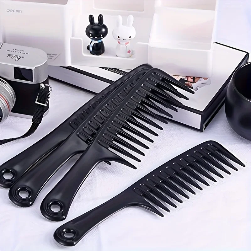 1/4 breite Kämme mit weiten Zinken, antistatisch, robuster ABS-Kunststoffgriff, für glattes Haar, geeignet für dickes, langes und lockiges Haar. – Detail 2