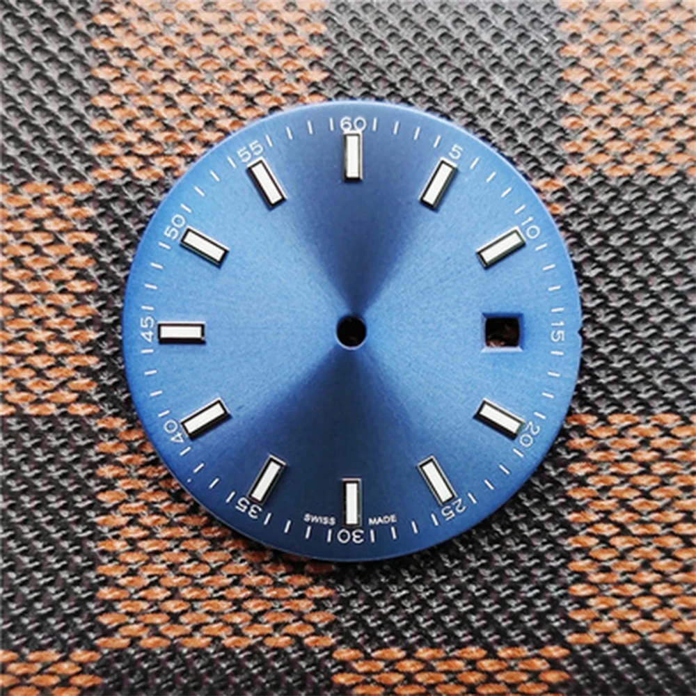 

31mm Blue Luminous Watch Dial for 8215 2813 8200 2824 2836 Movement Replacement Modified Dial Watch Face Accessories