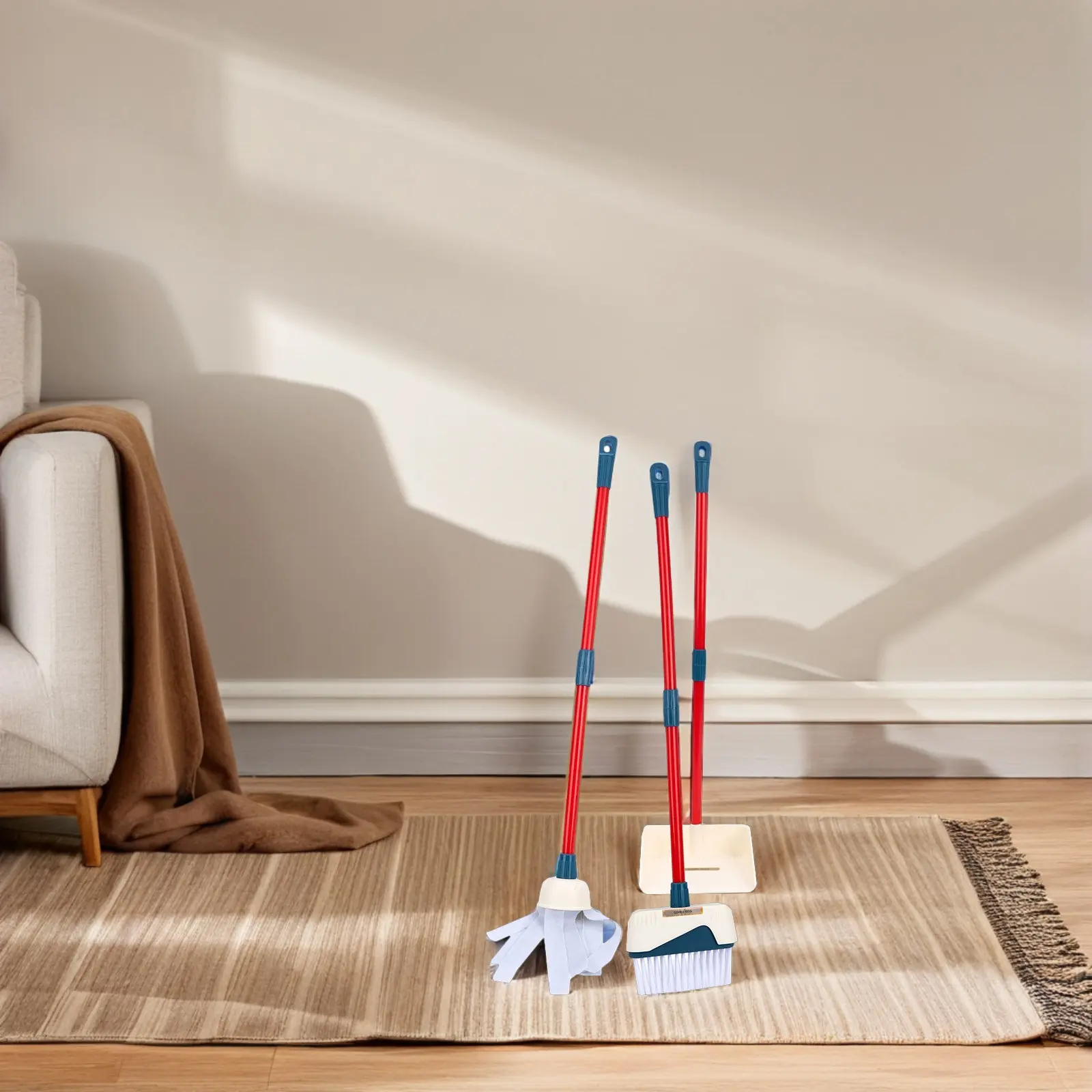 

1Set Kids Cleaning Set Realistic Pretend Play Housekeeping Kit Mop Broom Dustpan Bucket Spray Scraper Included Montessori