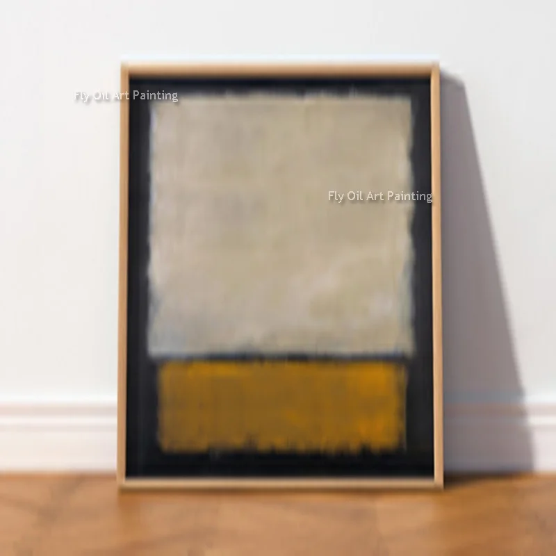 Vertical Hand-Painted Textured Abstract Oil Art, Beige Mustard Tone Contemporary Statement Wall Decor