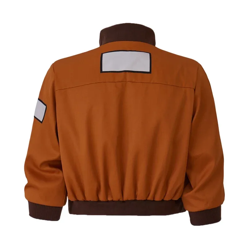 أزياء ديسكو إليسيوم التأثيرية كيم كيتسوراجي معطف برتقالي كيم كيتسوراجي سترة بيسبول قصيرة بسحاب سترة طيار غير رسمية