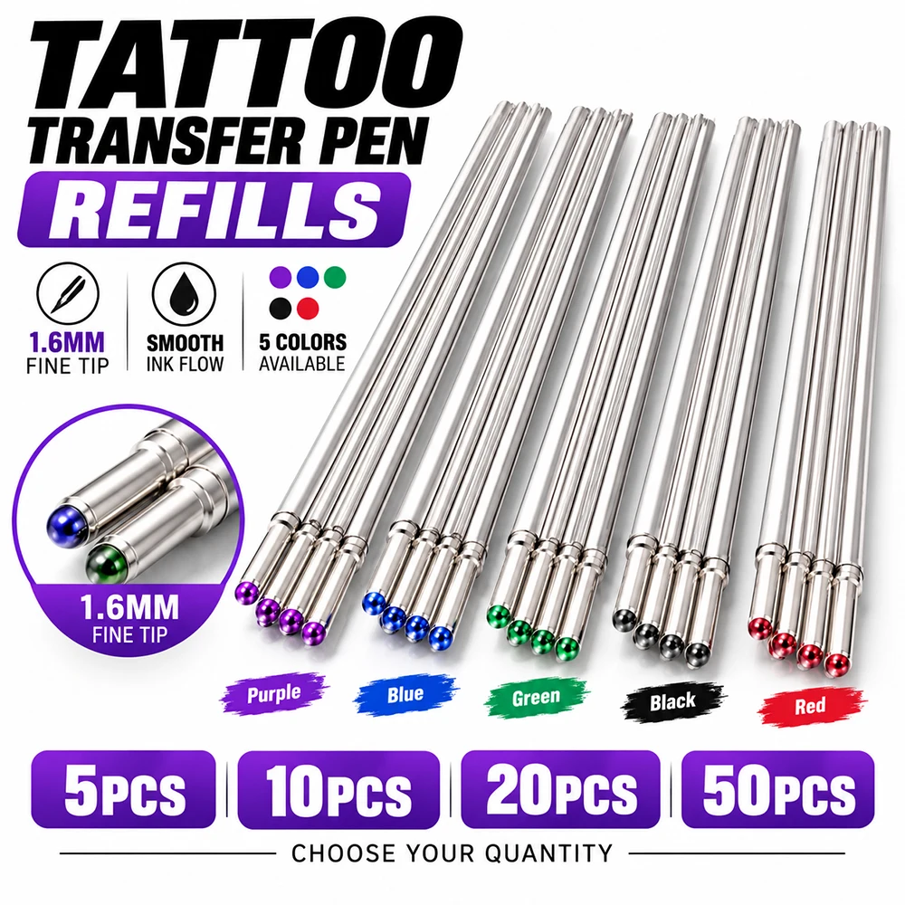 5/20/50pcs Tattoo Transfer Pen Non-toxic Refill Marker Tattoo Stencil Pen Skin Marking Pen for Tattoo Stencil Flash Drawing