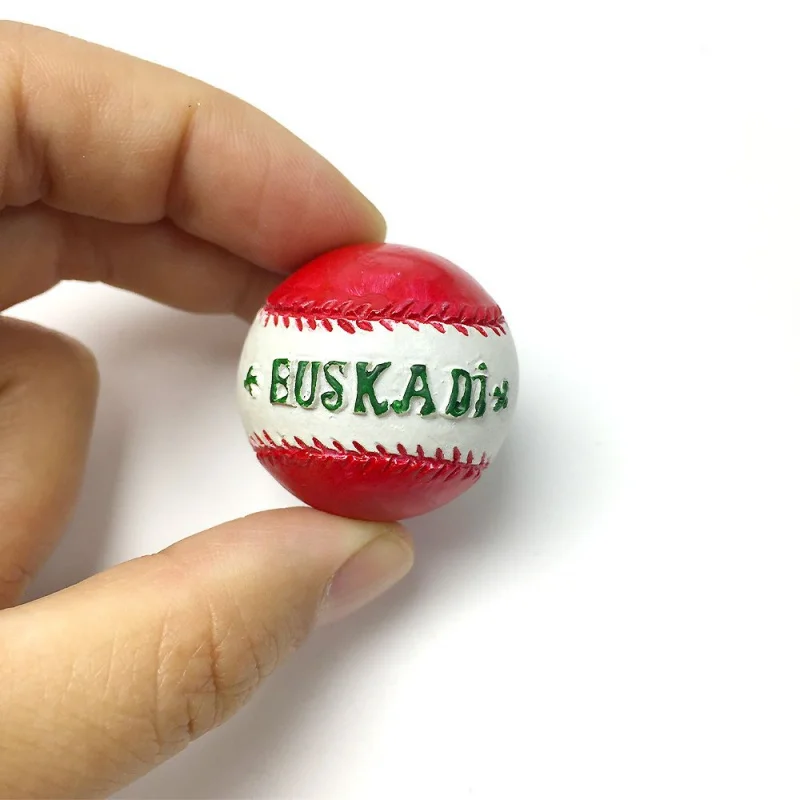 

Spanish Basque Red and White Baseball Cultural Creative Magnetic Fridge Magnet Creative Travel Souvenir Decoration Gift