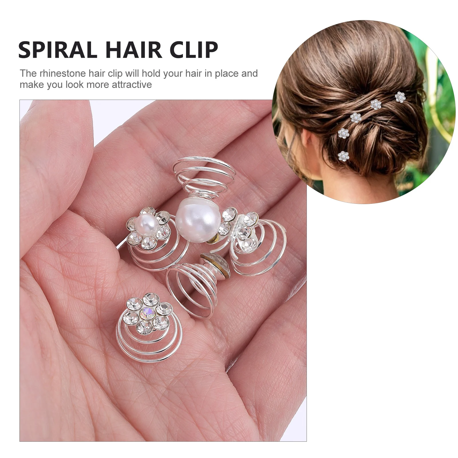 

60 Pcs Pearl Hair Clips Spiral Barrettes Resin Wedding Accessories Bridesmaid Hair Styling Tools Durable Quality Craft