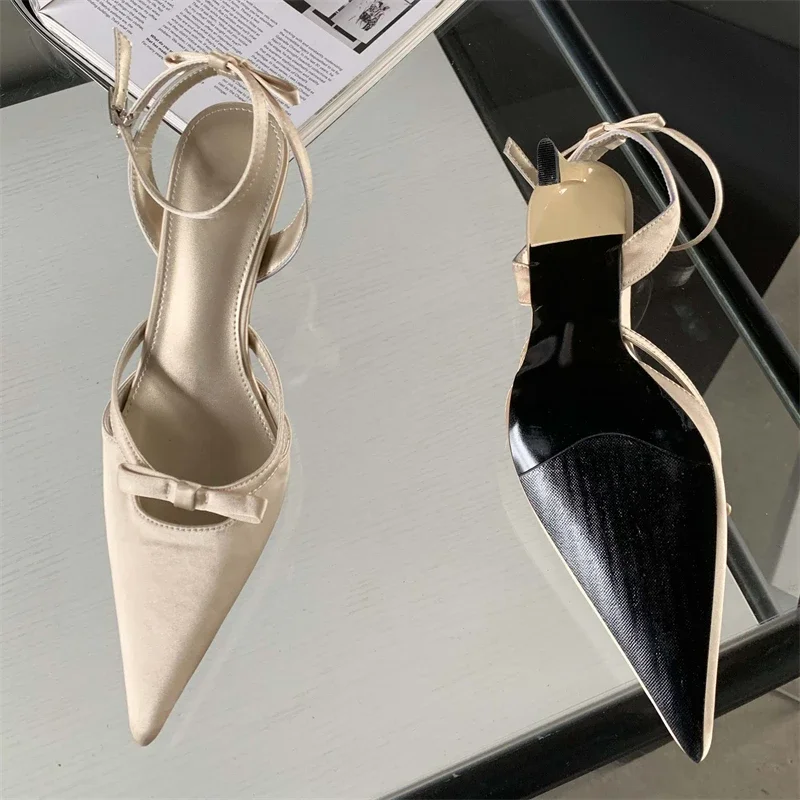 EILYKEN-Escarpins à talons fins pour femmes, sandales design nœud papillon, chaussures pointues, mules à bride arrière peu profondes, keepones mujer