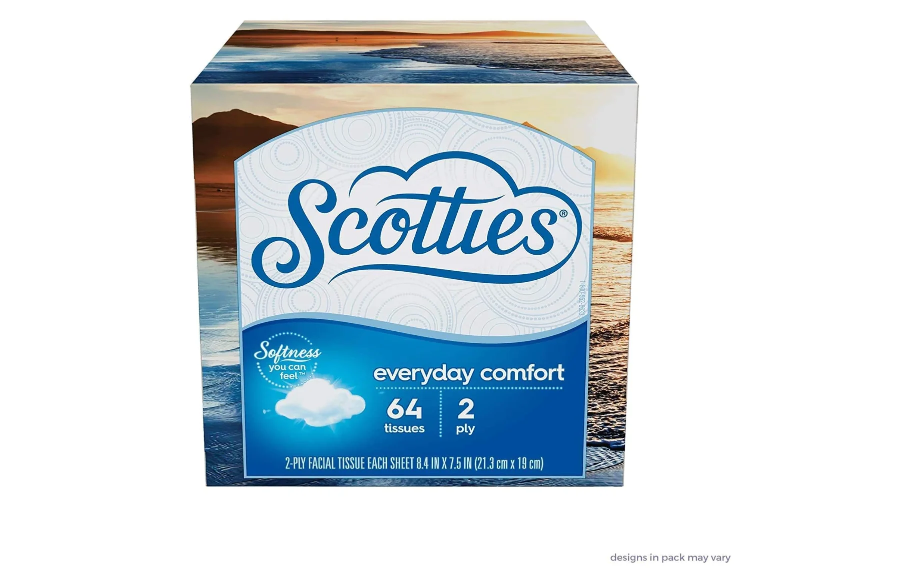 Scotties Everyday Comfort Facial Tissues, 64 Tissues per Box (Pack of 24)