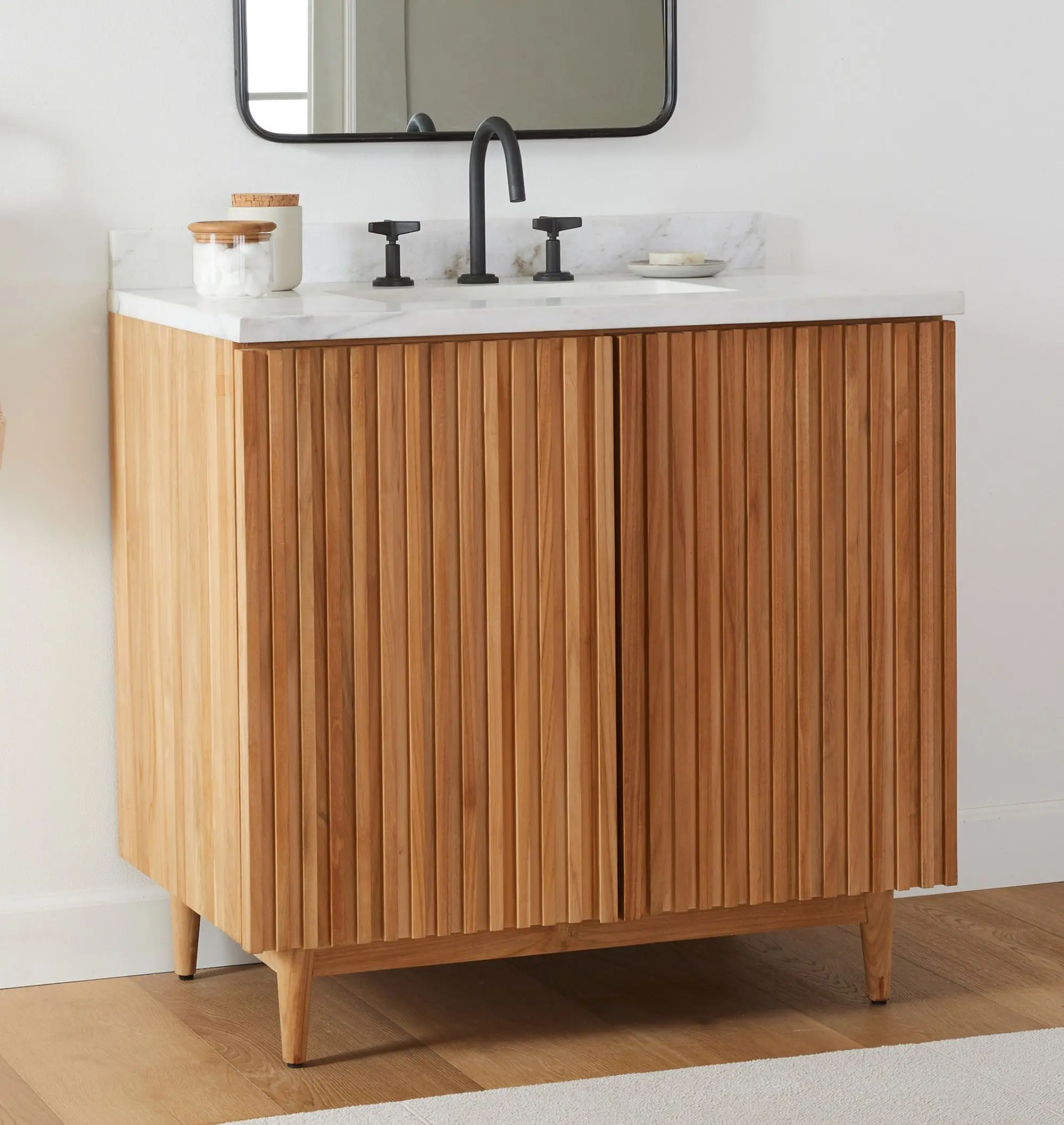 

Современный 36-дюймовый прямоугольный комод для ванной комнаты из коричневого ореха из Вьетнама, нержавеющая сталь, меламиновая плита