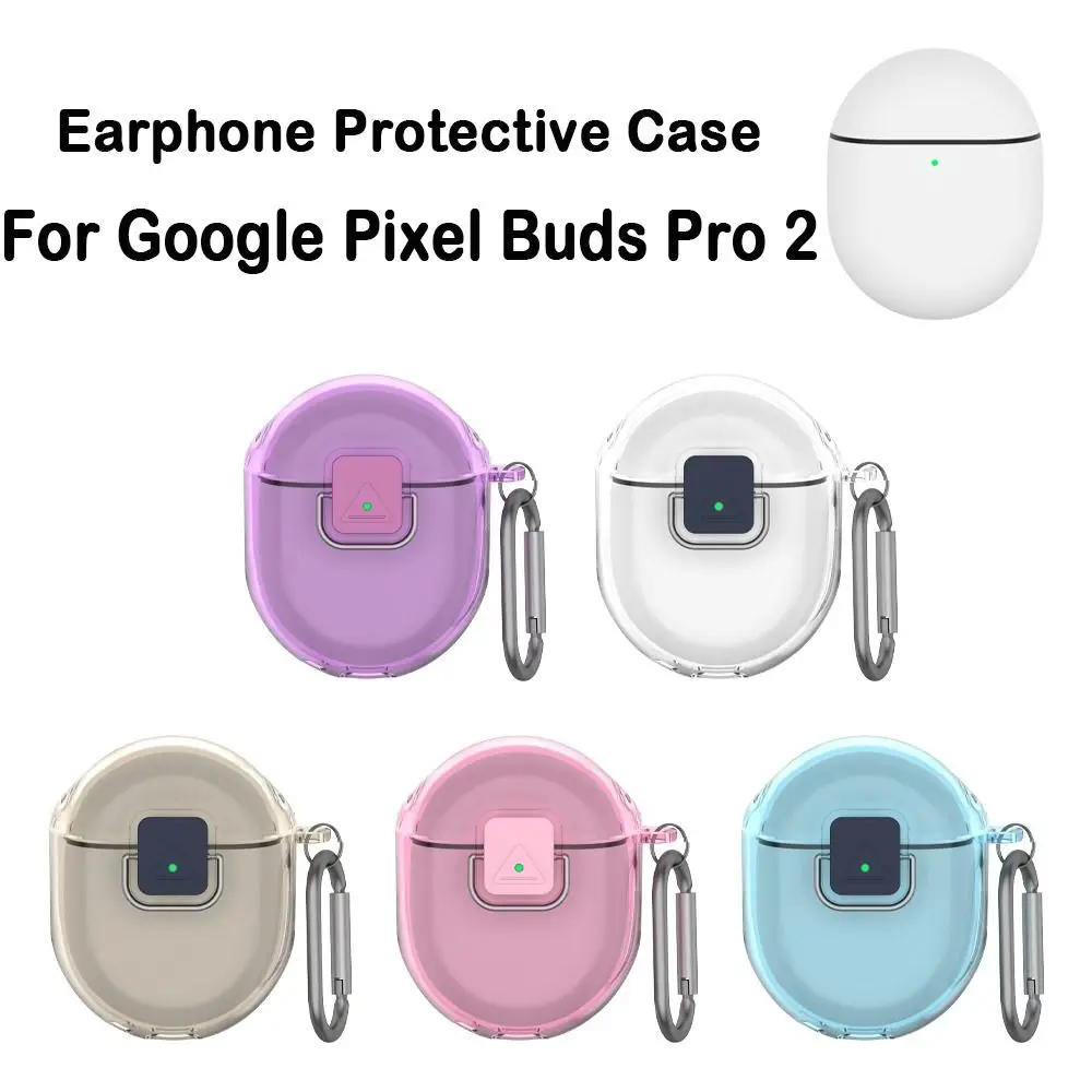 TPU-Schutzhülle für Kopfhörer, Sicherheitsschloss, transparente, klare Abdeckung, kratzfeste Schutzhülle für Google Pixel Buds Pro 2
