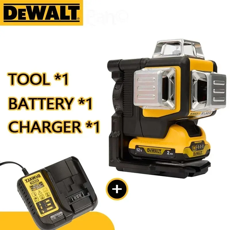 ديوالت DW089LG 3 جوانب * 360 درجة خطوط عمودية مستوى الليزر متر في الهواء الطلق 12 فولت بطارية ليثيوم مستوى الضوء الأخضر الأفقي