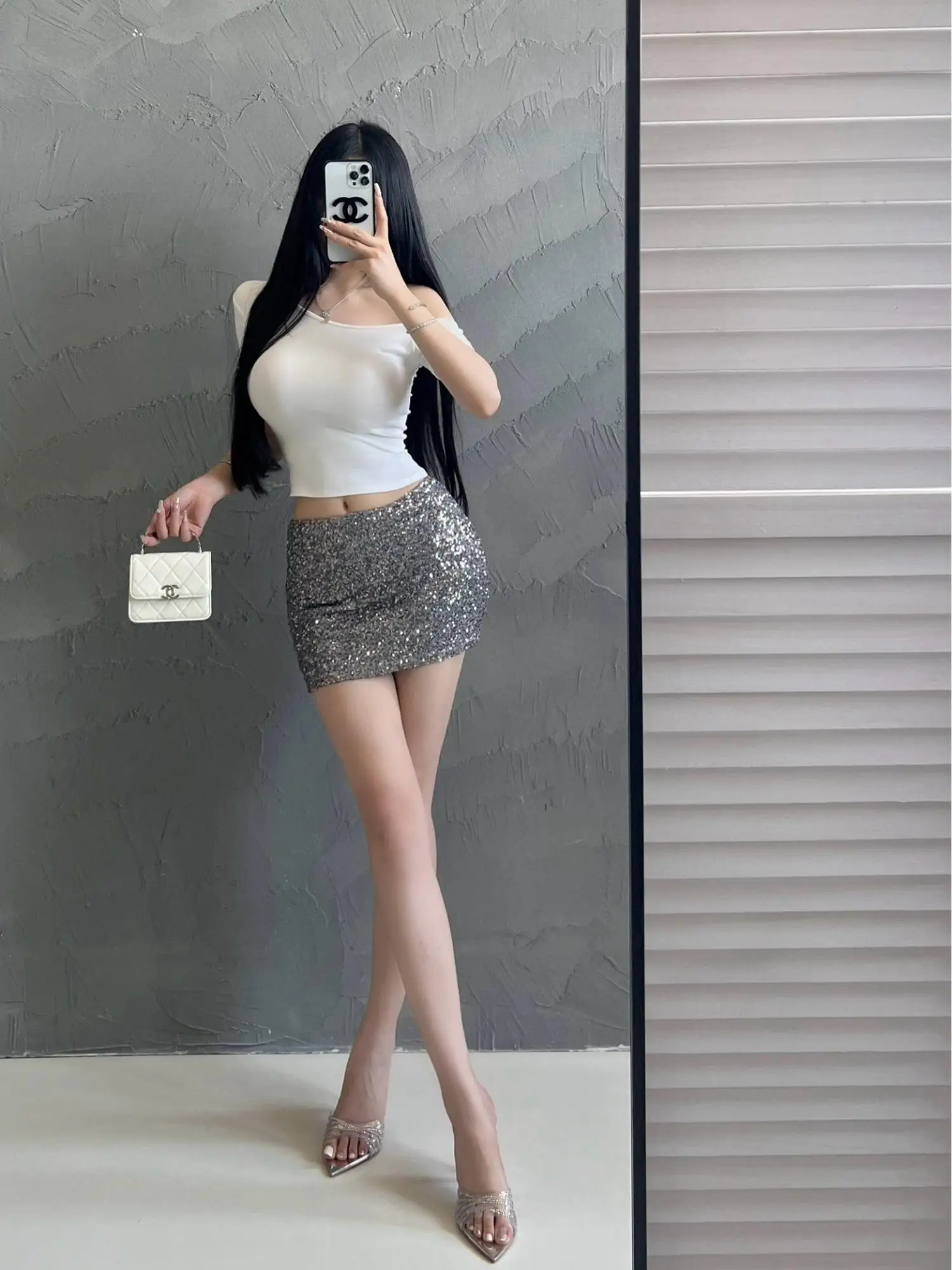 High Waisted Sequined Midi Skirt For Women Summer, New Sexy Pure Desire A-line Skirt Fashion Sweet Korean Women Mini Skirts N5C8