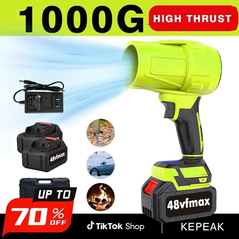 

21 В Бесщеточный штормовый вентилятор 38000 об/мин Турбо-ветер Ручной аккумуляторный вентилятор Перезаряжаемая штормовая машина Инструмент для выдувания пыли