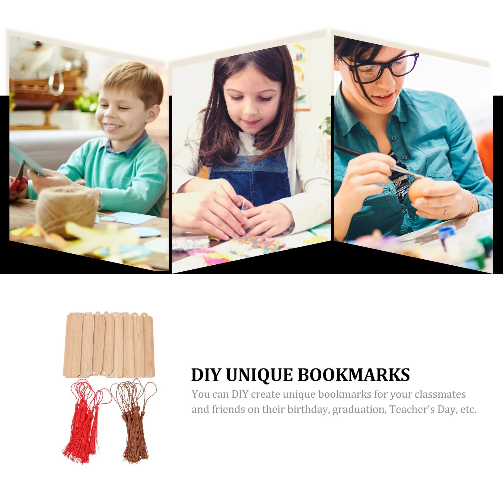 

Bamboo Bookmark Bookmarks for DIY Page Marker Graffiti Tag Handmade Blank Unfinished Child Student Stationery