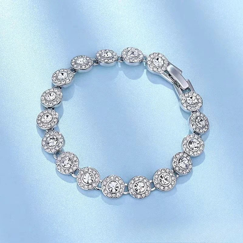2026 New Light Luxury Round Necklace Pendant Earnail Bracelet, High Jewelry Set, Daily Wear, Party Essential - Anniversary Gift