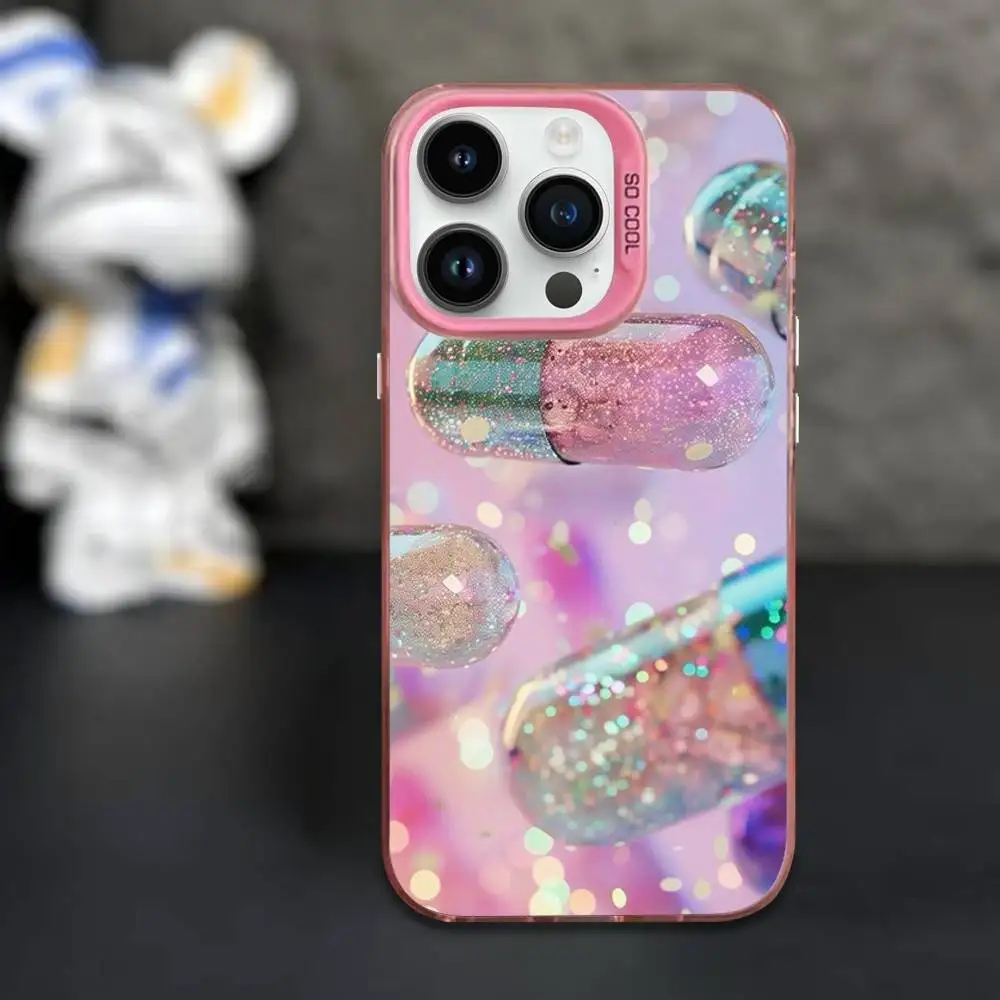 حافظة هاتف باللون الوردي المبهر لهواتف iPhone 16,15,14,13,12,11,Mini,Pro,XS,SE,MAX غطاء سيليكون وردي غير لامع #3