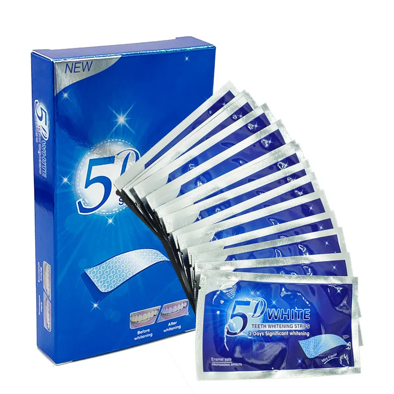 7 Pairs 5D Gel Teeth Whitening Strips White Tooth Dental Kit Oral Hygiene Care Strip False Teeth Veneers Dentist Seks Whiten Gel