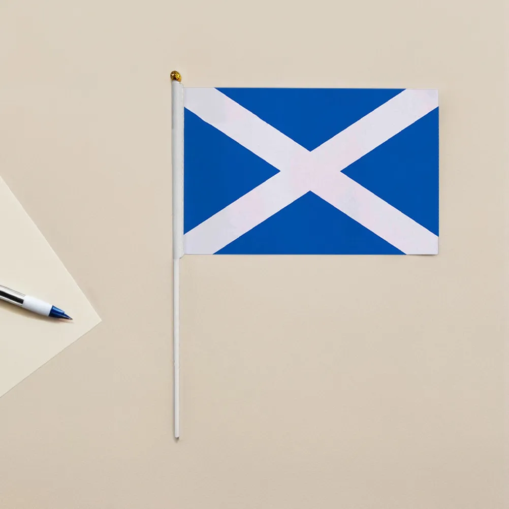 40Pcs Scottish Flag Handheld Mini Flags on Sticks for Sports Celebrations Parties Outdoor Events Patriotic Cheer Portable