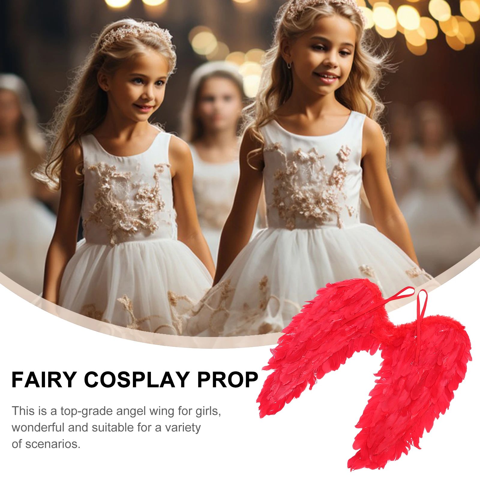 

1Pcs Wings Prop Premium Plume Decor for Daily Wear Party Gift Backside Adornment Cosplay Performance Supplies