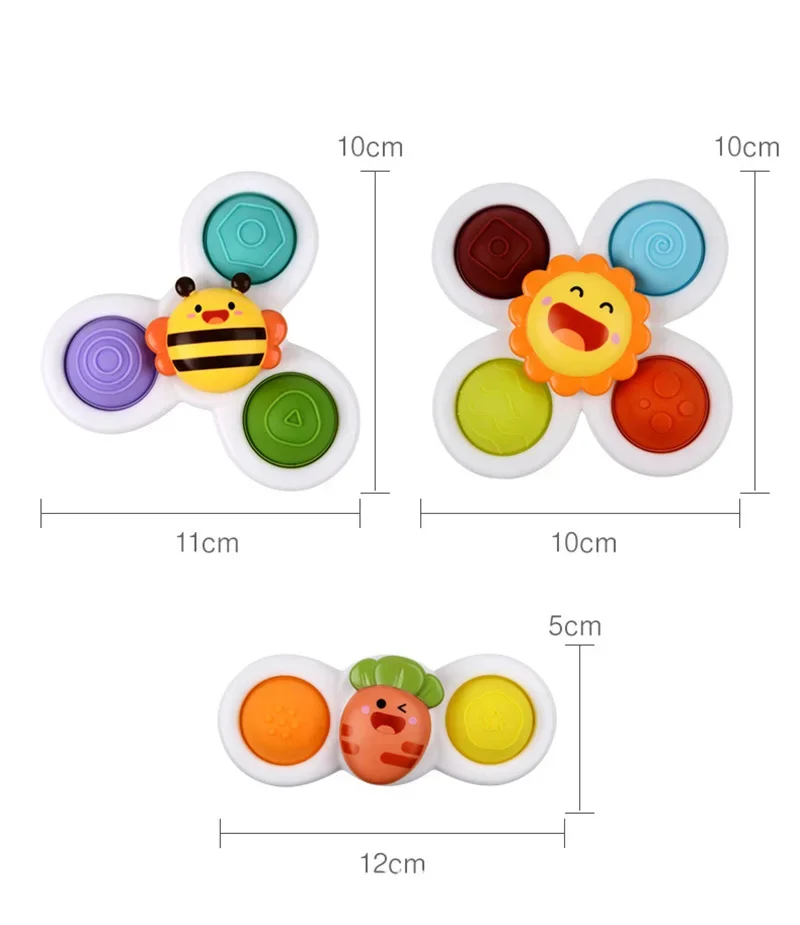 3PCS Montessori Baby Rotating Rattle Bell Toys Kids Bath Toys for Toddler Infant Birthday Christmas Gift