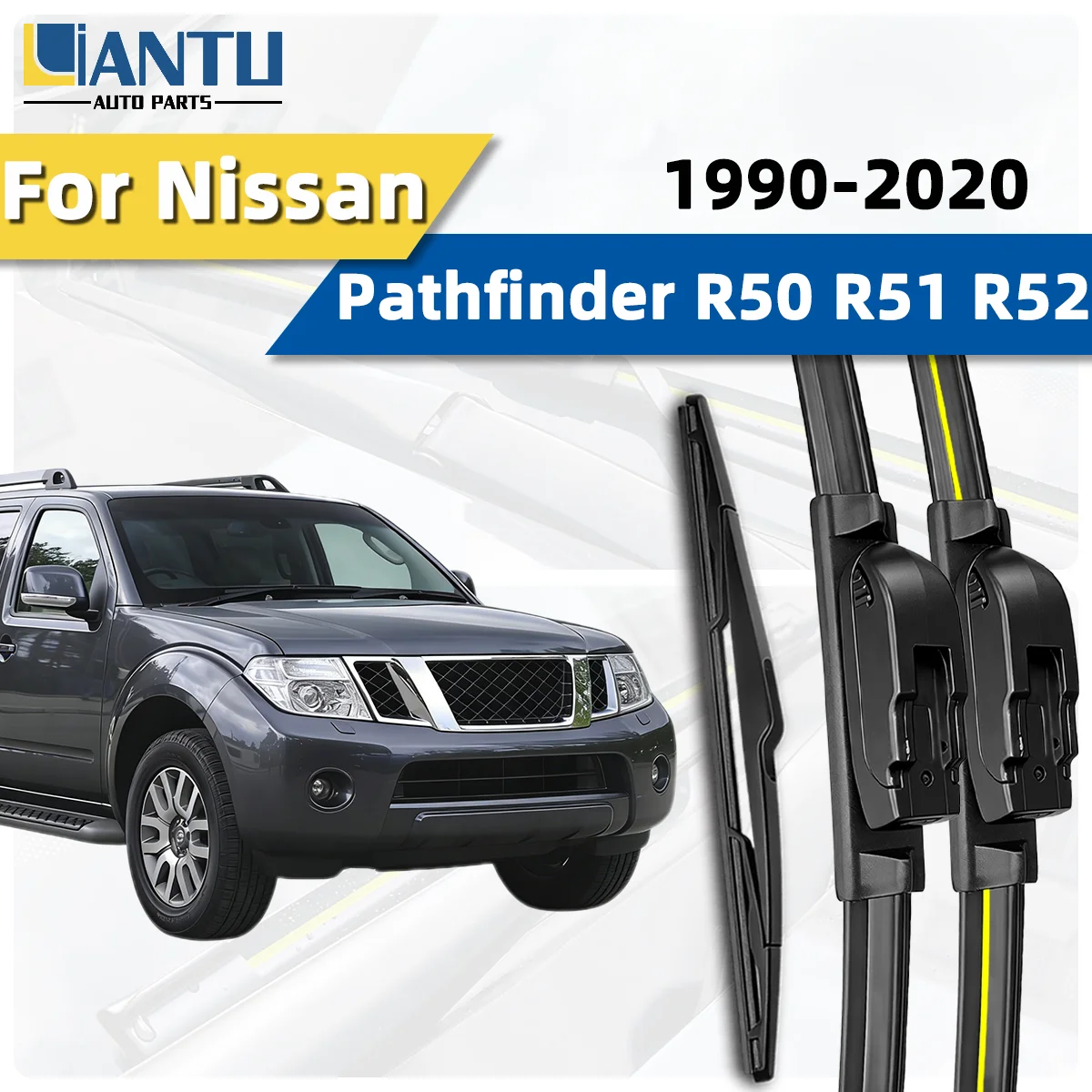 

Комплект из 3-х передних и задних дворников для Nissan Pathfinder R50 R51 R52 1990-2020, бесшумные дворники для лобового стекла, автомобильные аксессуары