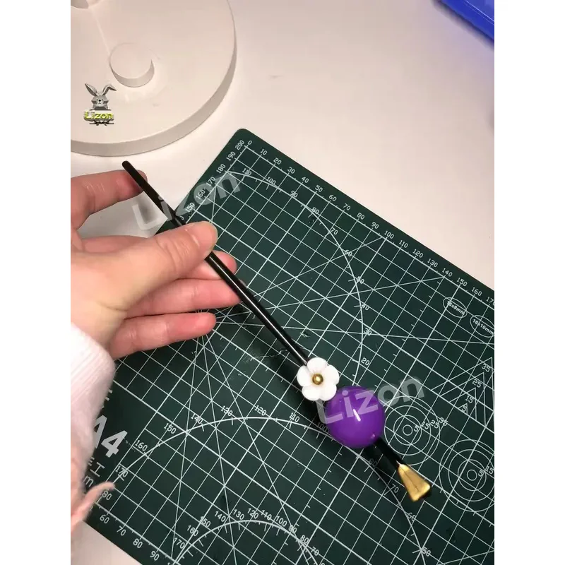 DY20Takerlama Tamayo Cosplay épingle à cheveux démon Slayer Kimetsu No Yaiba violet perle fleur épingles à cheveux japonais Kimono bijoux accessoire