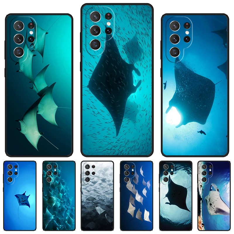 Tier Manta Ray Handy hülle für Samsung Galaxy S24 S23 S22 Ultra Note 10 20 plus S8 S9 S10 S20 S21 Fe Abdeckung