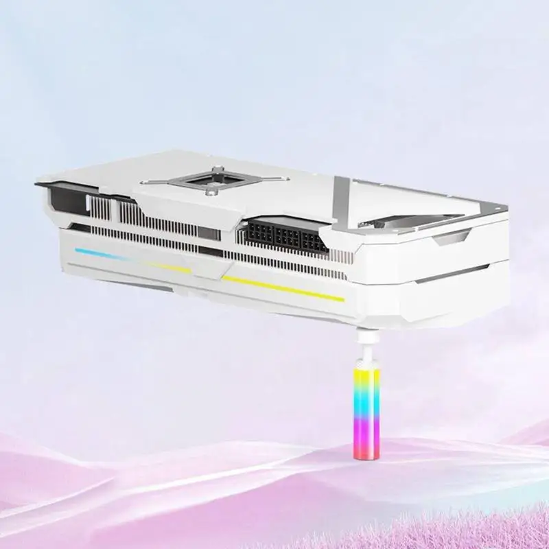 652F Rotatable Height Adjustable Video Card Stand With Flowing ARGB Light Design