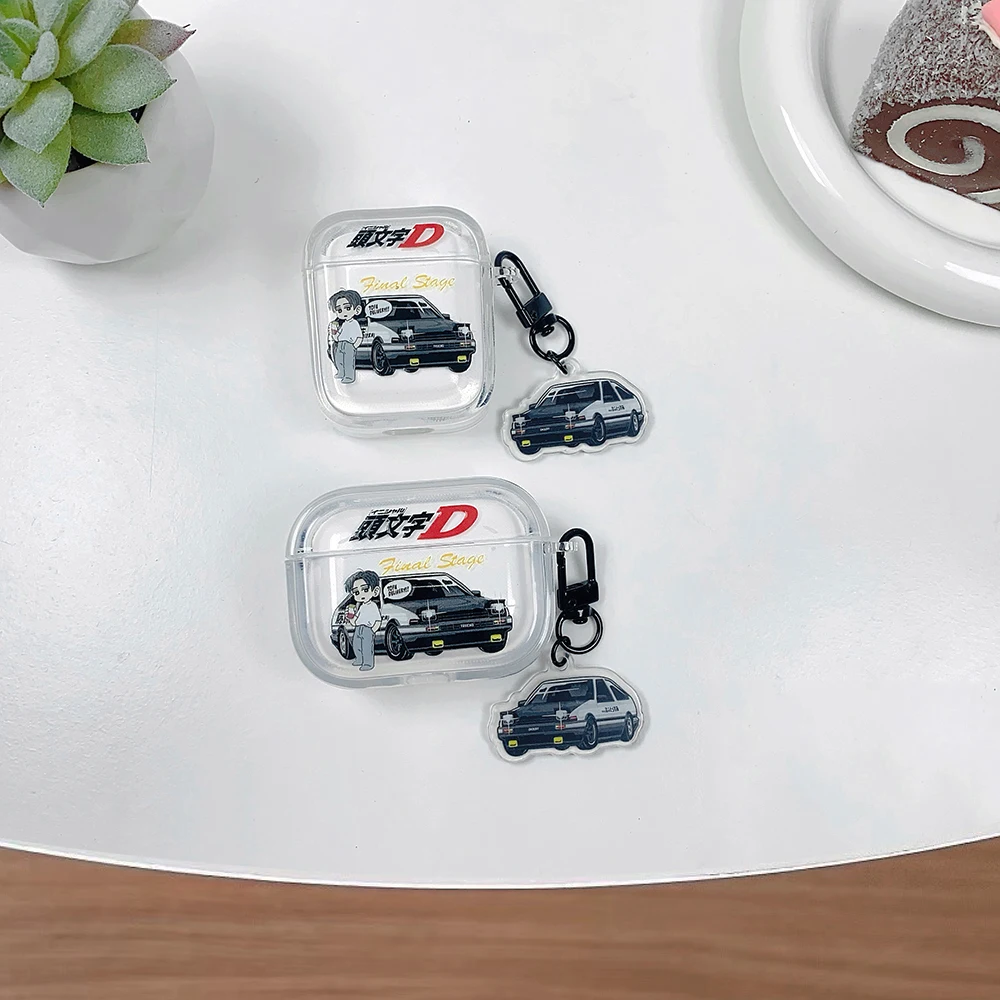 

Cartoon Initial D Racing car Fujiwara Earphone Case for AirPods 1 2 3 Pro Pro2 4 Pro3 Wireless Bluetooth Headphone Cover