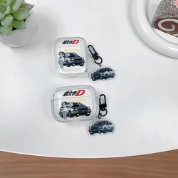 Cartoon Initial D Racing car Fujiwara Earphone Case for AirPods 1 2 3 Pro Pro2 4 Pro3 Wireless Bluetooth Headphone Cover