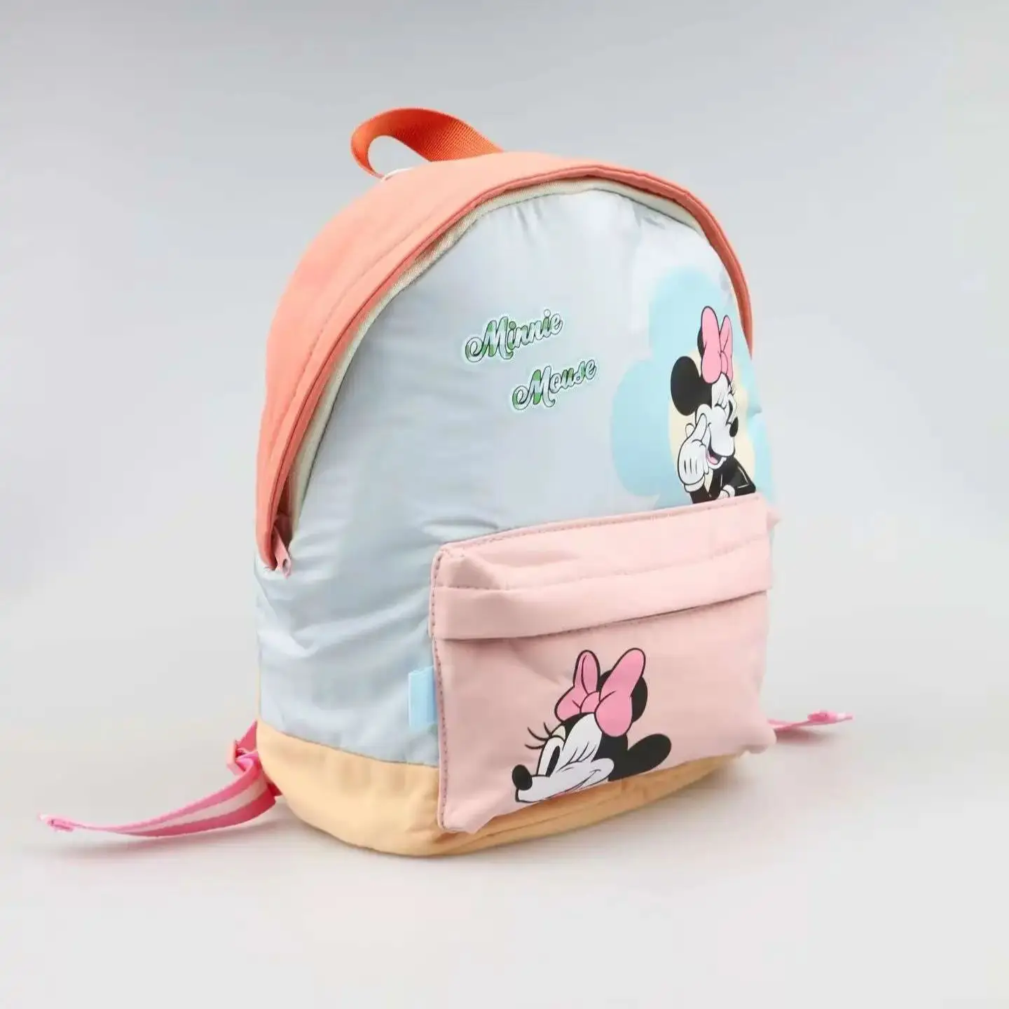 Minnie Mouse de dibujos animados de Disney, nueva mochila para niños, mochila escolar, bolso de hombro bonito para niñas y niños