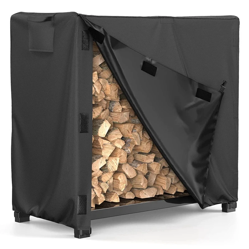 

Firewood Log Rack Cover 4FT Outdoor Waterproof Windproof Heavy Duty Oxford Fabric Wood Stack Holder Firewood Cover