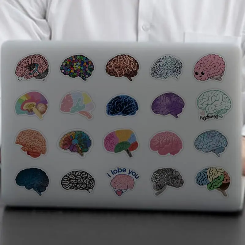 Brain Decals-pegatinas creativas impermeables, pegatinas estéticas para álbum de recortes, portátil, monopatín, botellas de agua, ordenador y teléfono, 110 piezas