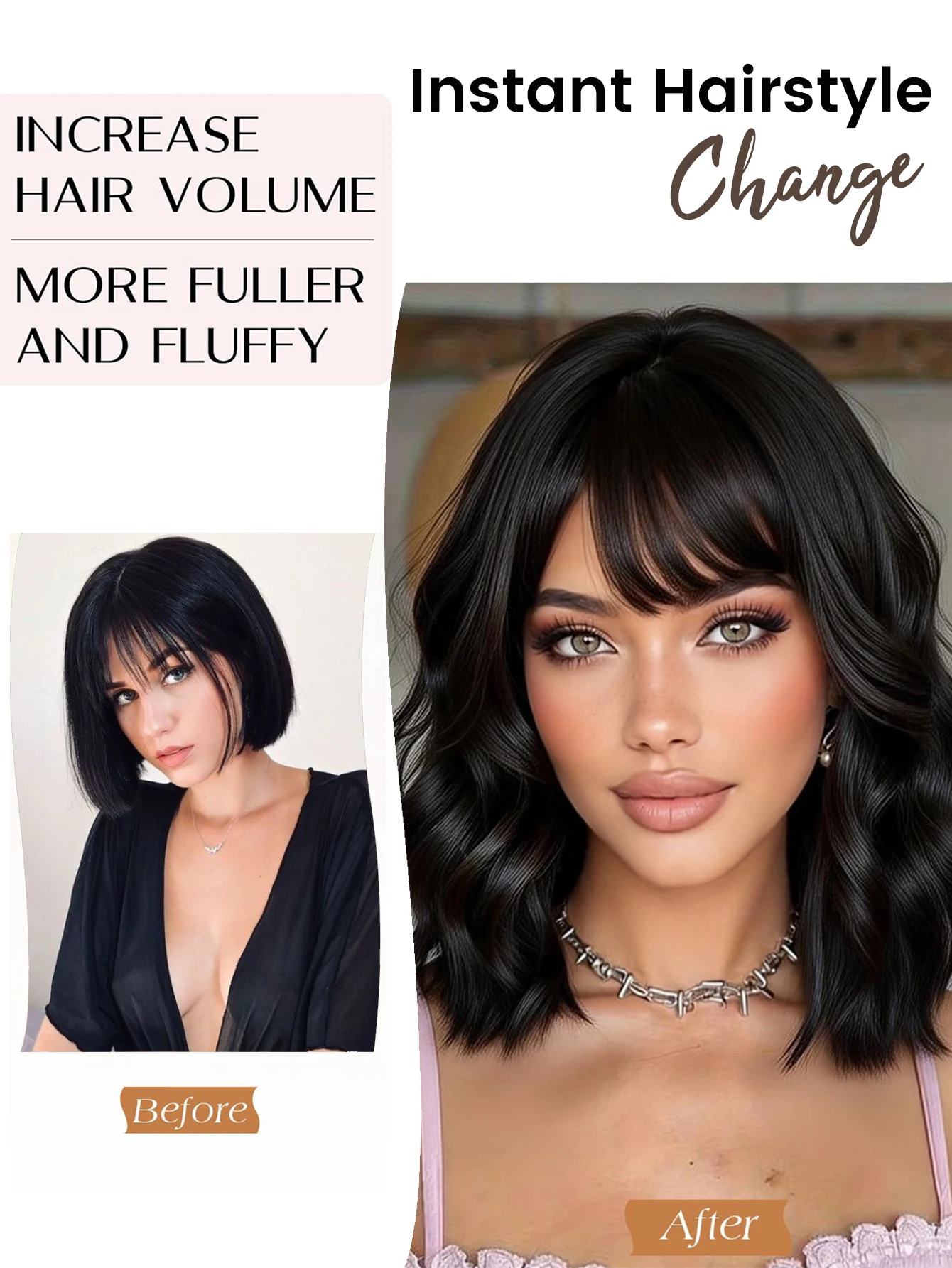 OLACARE Synthetic Invisible Seamless Hair Pads Clip In One Piece Increase Hair Volume Hair Extensions Top Side Cover Hairpiece