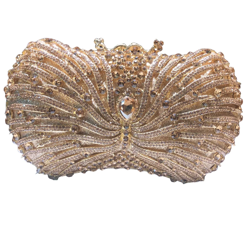 

Premium Ribbon Design Diamond-encrusted Metal Women's Evening Bag Women's Clutch and Designer Crystal Clutch