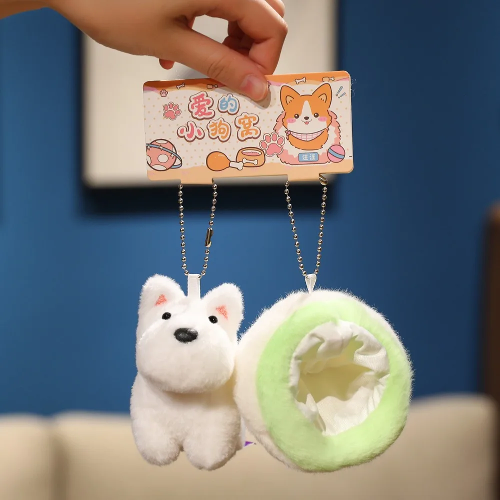 

Puppy Dolls Puppy Nest Plush Keychain Bag Charm Shiba Inu Corgi Doll Plush Toy Stuffed Animal 9cm Schnauzer Plush Pendant