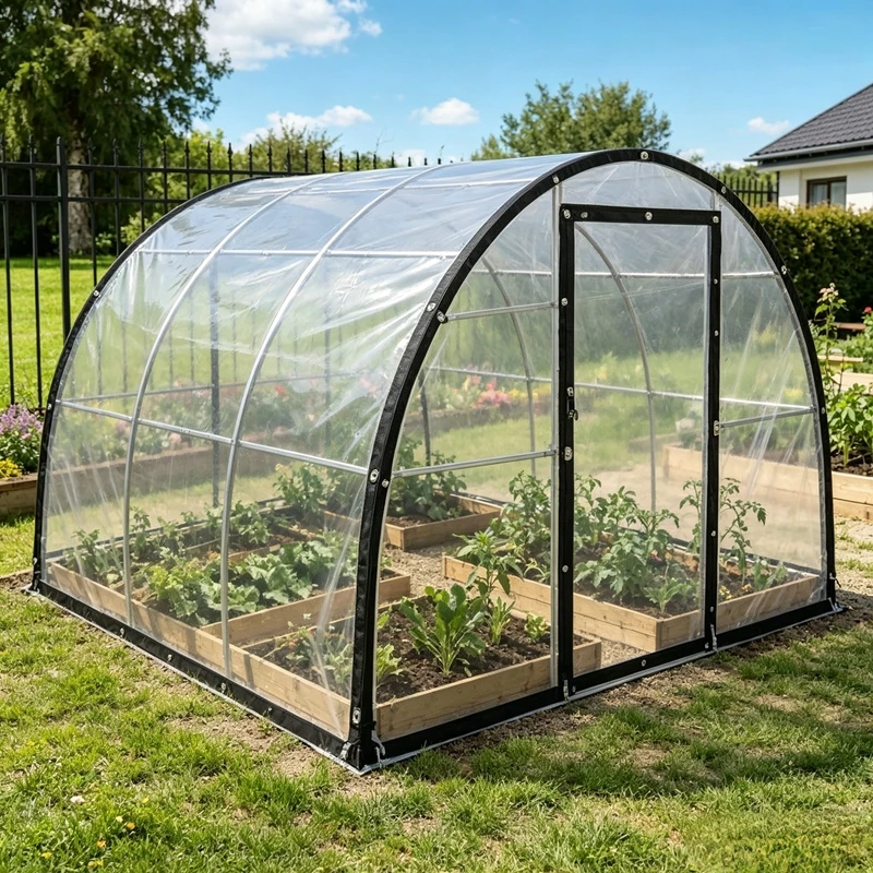 Custom Clear PVC PE PEVA Tarpaulin Outdoor Transparent Tarp Curtain Windproof Screen for Patio Pergola Balcony Window