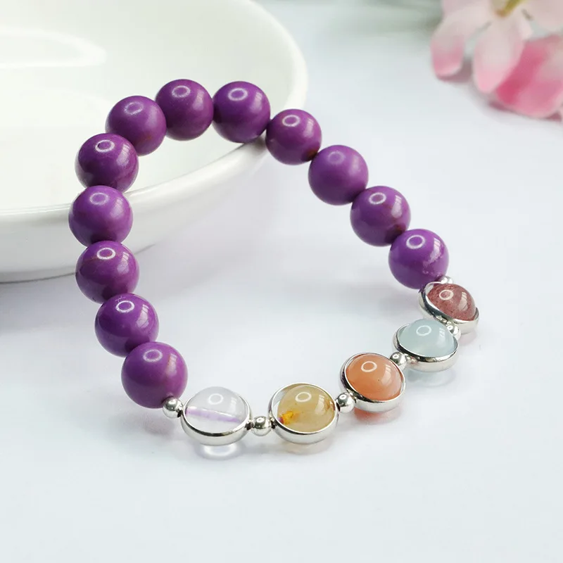 

Высокий фарфоровый фиолетовый слюдяный браслет Таро Фиолетовый браслет Duobao с кристаллами Цветное сокровище