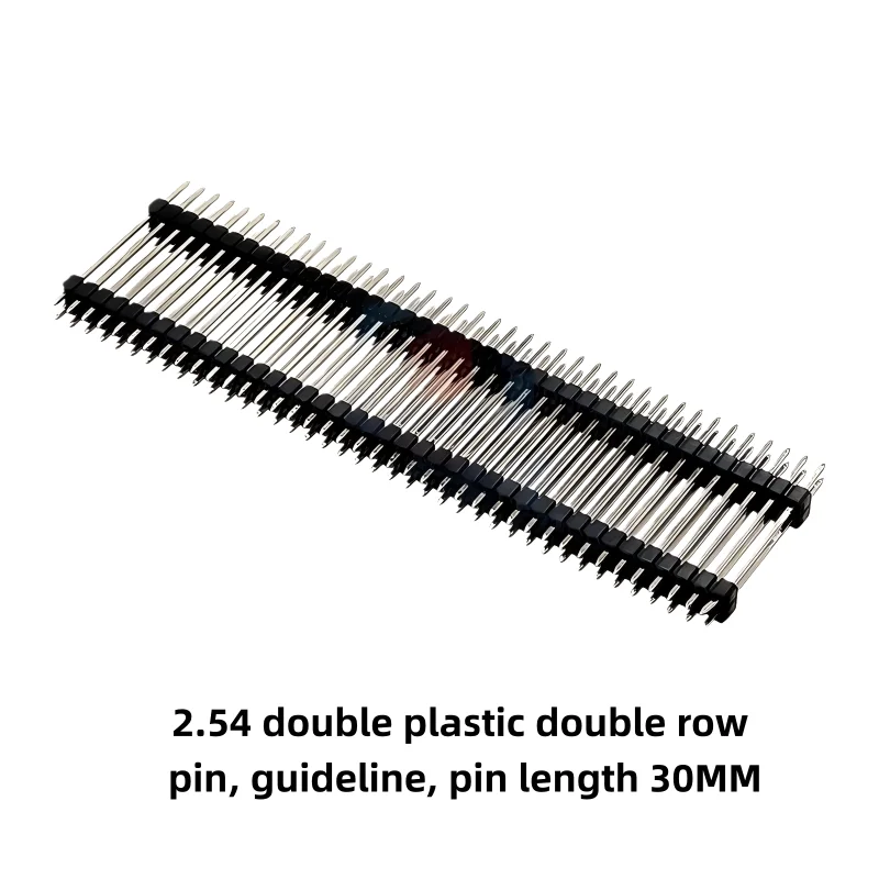 2.54 pitch single row pin, 40P per row, round hole row socket, gold plated, 90-degree bent pin, misaligned row pin