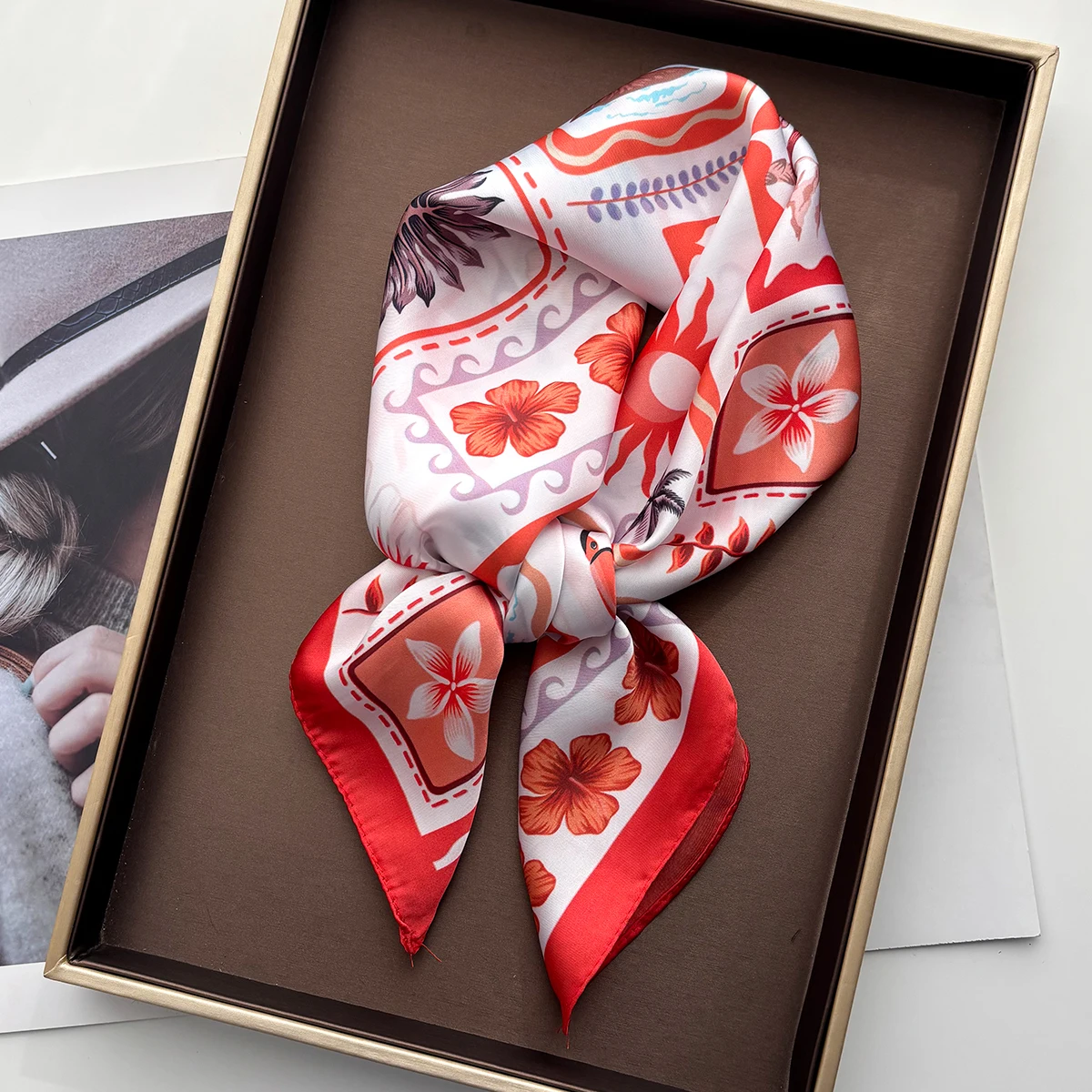 

70*70 см роскошный квадратный шарф с принтом для женщин, элегантный женский хиджаб, шейный платок, шаль, мягкие шелковые шарфы с имитацией пятен