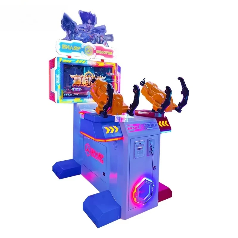 Hot Selling Indoor Coin Operated Two Player Divine Gun Player Arcade Games Electronic Shooting Game Machine with Screen