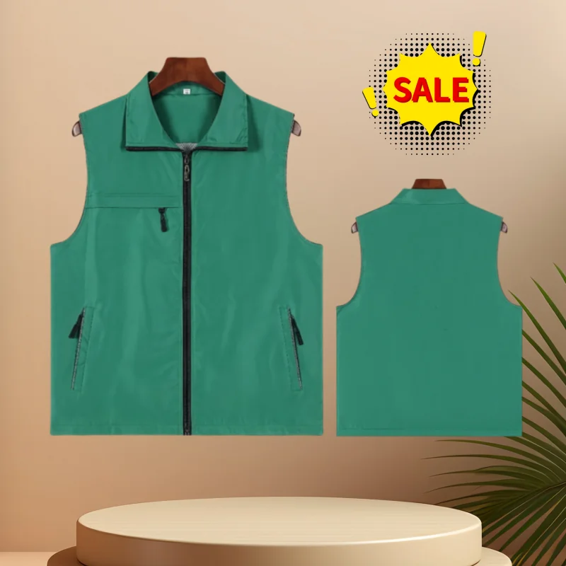 

2025 New Custom Design Vests Print Logo Men Woman Work Vest Workwear Uniform Outwear Volunteer Advertising Jacket Vest